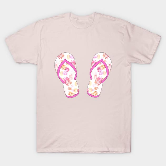 Pink Tropical Flip Flops T-Shirt by SartorisArt1